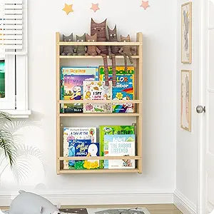 Wall Bookshelf for Kids, 3 Tier Kids Bookshelf Wall, 16.5 inch Floating Book Shelves for Nursery, Great for Bedroom, Living Room, Play Room and Nursery.