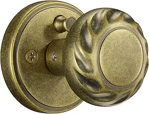 Antique Bronze Door Knob Interior, Zinc Alloy Heavy Duty Privacy Door Knobs with Lock for Bedroom and Bathroom, 1 Pack Vintage Interior Door Knobs for Left Right Doors