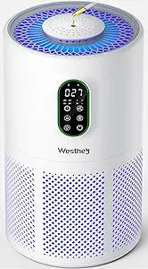 Air Purifiers for Home Large Room 1650 Ft┬▓ with Washable Filters, WESTHEY H13 HEPA Air Purifier with Fragrance Flowing Ambient Light Auto, Air Cleaner for Wildfire Smoke Dust Pollen Pets Hair Odor