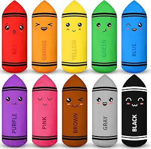 Soulchen 10 Colors Crayon Plush Toy for Kids Classroom 11.8 Inches Crayon Decoration Back to School Pillow Toddler Preschool Reading Room Decor