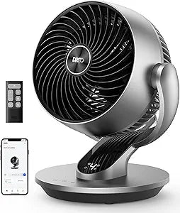 DREO Smart Fan for Bedroom,120┬░ Vertical and 90┬░ Oscillating Fan with Remote/Voice, 13 Inch Height Quiet Air Circulator for Whole Room, 70 ft, 4 Speeds, 5 Modes, 12H Timer, Desk Fans for Home, Office