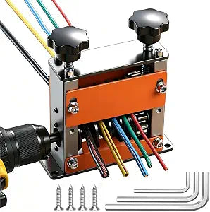 Drill Powered Manual Wire Stripping Machine, Hand Crank Wire Stripper Tool with 6 Channels 5 Blades, Fits 1-17mm Wires for Scrap Copper Wire Recycling, DIY Cable Stripping