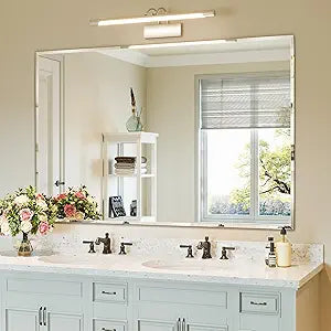 Frameless Bathroom Beveled Wall Mirror, 28"x50" Frameless Large Wall Mirror for Over Sink, Vanity Mirrors for Entryway, Living Room, Dinging Room, Hangs Horizontally or Vertically
