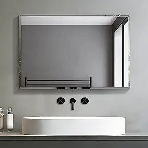 1 PCS 16x 24Beveled Polished Edge Frameless Bathroom Mirror Rectangle Wall Mount Vanity Mirror for Bathroom,Bedroom,Entryway,Over Sink,Living Room (1614-1PCS)