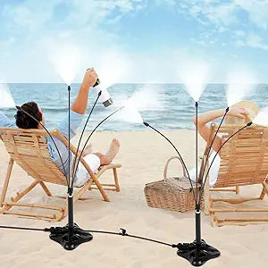 VIHOSE 2 Set Standing Misters for Outside Patio, 30.7 Inch Height Portable Misting System for Cooling Outdoor, 26.2 ft Stand Misting Line for Patio Cooling, Backyard, Porch, Water Playing Sprinklers