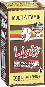 Licks Multi-Vitamin - Daily Nutritional Support for Puppies, Adults & Seniors - Canine Multivitamin with Calcium, Vitamin A, D, E & B12 - Pill-Free Gel Packets - 30 Packets
