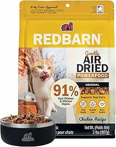 Redbarn Air Dried Powerfood for Cats with Real Chicken  Made in USA High Protein, Grain-Free Dry Cat Kitten Food Full Meal or Topper for Picky Eaters Supports Energy & Healthy Skin Coat  2 lb Bag