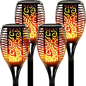 Walensee Solar Lights Outdoor with Flickering Flame,96 LED Solar Torch Lights Waterproof,43" Tall Super Larger Size Torches for Outside Garden Patio Yard Pathway, 4 Pack