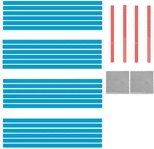 24pcs Privacy Adhesive Screen Tape Strips & 4pcs Slide Mount Tabs