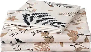 JSD Boho Fall Floral Printed Sheet Set Queen Size Deep Pocket