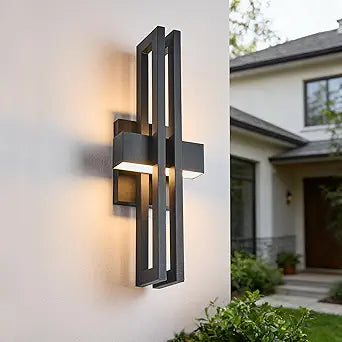23Inch Large Modern Minimalist Outdoor Wall Light, IP65 Waterproof, 3000K Warm White, 2x15W Integrated LED, Textured Black Finish for Garden, Garage, Patio & Indoor Use