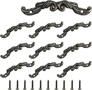 12PCS Antique Bronze Decorative Arch Pulls, 3" x 0.6" Mini Handles Vintage Zinc Alloy Pulls for Jewelry Box, Drawer, Cabinet, Dresser, Chest