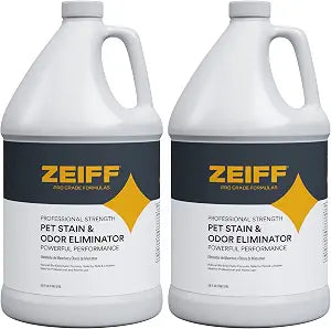 Zeiff Pet Stain and Odor Remover - Pet Odor Eliminator for Home and Professional Use - Carpet Stain Remover - Pet Urine Enzyme Cleaner for Dog and Cat Pee, Feces, and Fluids - 1 Gallon, 2 Pack