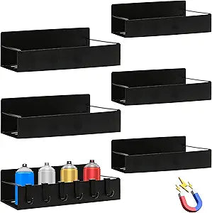 6Pcs Magnetic Aerosol Spray Can Holder, Steel Magnet Spray Toolbox Bottle Holder Rack Mechanic Paint Can Organizer Tool Box Storage Rack for Garage Home Workspace