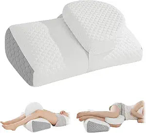 ROYALAY Adjustable Pillow for Sciatica Relief Sleeping, Memory Foam Leg Pillow for Hip Pain While Sleeping, Sciatica Pain Relief Devices for Back Knees