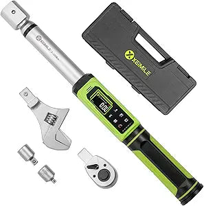 Adjustable Digital Torque Wrench 1/2" Drive-2.2-147.5Ft.Lb/3-200N.m, Interchangeable Electronic Torque Wrench with 40mm Open End,2% Accuracy for HVAC, Automotive, Moto and Narrow Pipeline