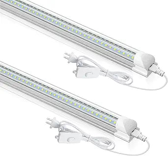 CNSUNWAY LED Shop Light 3FT, 34W 6500K Cool White, T8 LED Tube Lights, 4760LM V-Shape Ceiling Shop Lights, Linkable Under Counter Light for Kitchen, Garage, Workbench, Basement, ETL Listed (2-Pack)