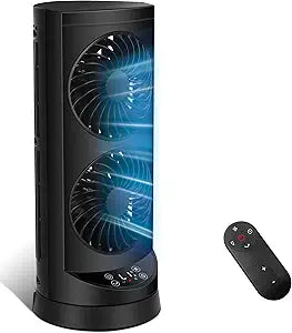 KopBeau Tower Fan for Bedroom, Portable Desk Table Fan with Remote,4 Speeds,12H Timer,60┬░ & 110┬░ Oscillating Electric Fans that Blow Cold Air,Fast Cooling Fan for Home Office Dorm