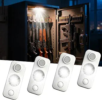 Gun Safe Lights,1000LM Motion Activated LED Light for Gun Safe Gun Cabinet, Stepless Dimmable 2 Mode Ultra Bright LED Lens for Directional Lighting Battery Powered