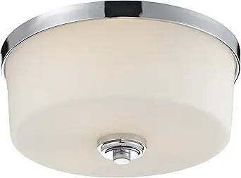 Z-Lite 225F3 3-Light Flush Mount Light with Chrome Finish, Matte Opal