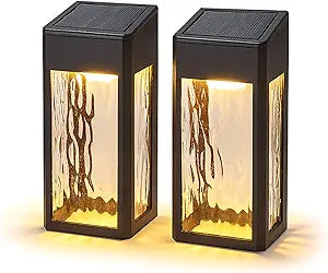 Classy Caps SWL888 - Black Aluminum Lancaster Deck & Wall Light (2 Pack)  Outdoor Solar LED Lighting, Durable Black Aluminum, Real Glass Construction, Perfect for Outdoor Decks, Patios, and Walls.