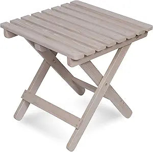 Shine Company Square Wooden Folding Solid Wood Side Table, Outdoor Adirondack Small Patio Table, Graystone