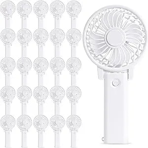 Glooglitter Battery Portable Handheld Fan Bulk Mini Personal Wedding Fan for Wedding Bachelorette Party Favor(Classic,25 Pcs)