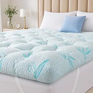 SHOUREN 4-5 Inch Mattress Topper Queen Size, 2100 GSM Pillow Top | Breathable Air Layer Fabric Promotes Airflow and Helps Reduce Heat Build-Up Throughout the Night