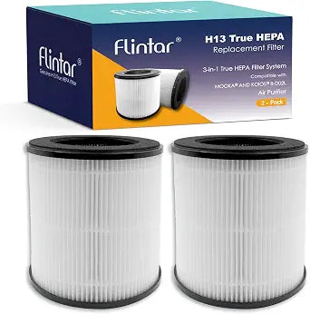 B-D02L/M05 Replacement Filter, Compatible with MOOKA M05, B-D02L Air Purifier; Works for VEWIOR B-D02U and for Tailulu D10 Air Purifi-er, 3-in-1 H13 True HEPA Filter Set, 2-Pack