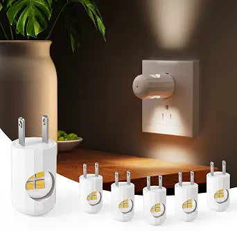 GEPLAD 6-Pack LED Night Light Plug-in Wall,Dusk-to-Dawn Sensor Auto On/Off