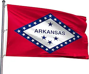 Arkansas State Extra Large Flag 8x12FT AR Giant Flag Polyester Vivid Color Fade Resistant With 3 Brass Grommets For Arkansas Themed Festival Events Party Decoration Indoor Outdoor(AR, 8x12FT)