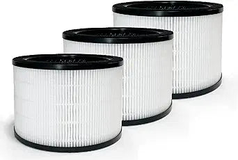 Nispira H7121101 3-In-1 True HEPA Filter Replacement Compatible with Govee Air Purifier H7121 | Removes Smoke, Chemical VOCs, Odor | 3 Packs