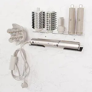 Affogato Wall Mount Holder Compatible with Shark FlexStyle, Acrylic Wall Mounted Organizer for Storage Attachments, Rack with Cord Hanger for Accessories Curlers Brushes Diffuser