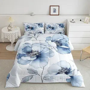 jejeloiu Boho Floral Comforter Set Full Size Boys Girls