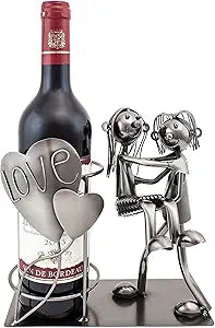 BRUBAKER Wine Bottle Holder Statue Love Couple, Carrying Wife Over The Threshold Sculptures and Figurines Decor Wine Racks and Stands Gifts Decoration