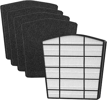 1 Pack HP800 True HEPA Replacement Filter∩╝Compatible with HP800 Air Purifier Part Number H-HF800-VP H-PF800,1 Pack HEPA Filter + 4 Pack Carbon Filter