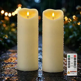 Amagic 4" x 12" Large Outdoor Waterproof Candles with Remote for Lanterns