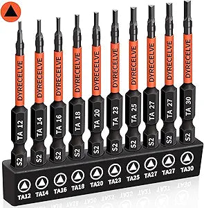 DYRECELVE 10-Pack Triangle Screwdriver, 2.56-In Magnetic Triangle Bit Set