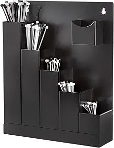 Cable Zip Tie Storage Holder Wall Mount Storage Rack Organizer with 250 Zip Ties, Metal Vertical Zip Tie Organizer for Workshop, Shed, Garage, Home, Fit Various Lengths Zip Tie