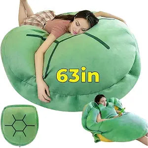 63 Giant Wearable Turtle Shell Pillow for Adults - Weighted Plush Body Cushion | Wearable Bean Bag Chair for Home Office Gaming Reading & Movie Nights