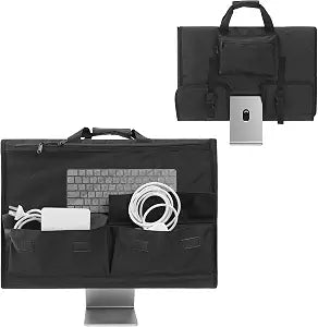 Adjustable Travel Carrying Case for 24''~27'' Desktop Monitor(Universal), Protective Storage Bag for iMac Monitor Dust Cover with Carry Handle for 24 & 27 inch iMac Screen and Accessories(