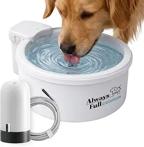 Always Full 9 Dog Water Bowl and Bottle Pump Bundle, Self Refilling with Clean Filtered Water, App-Enabled Smart Hydration Monitoring, Upgradeable System for Dogs and Cats