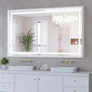 30"x50" LED Bathroom Mirror with Lights, Front & Backlit, Anti-Fog, Dimmable, 3 Color Temperature, CRI 90+, LED Mirror for Bathroom with Premium Full Aluminum Frame, Touch Control with Memory