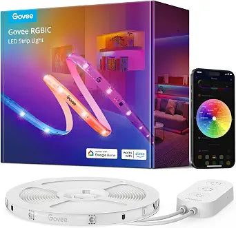 Govee 32.8ft RGBIC LED Strip Lights, Work with Alexa and Google Assistant