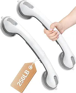 Esvara Grab Bars for Bathtubs and Showers,2 Pack White Grab Bar  Safety Handle for Shower, Tub & Bathroom Balance  Easy-Grip Support Rail for Seniors & Everyday Assistance