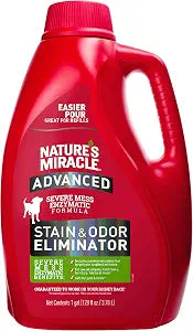 Natures Miracle Advanced Stain And Odor Eliminator for Dogs, 1 Gallon, Fresh Scent, Severe Mess Enzymatic Formula For Tough Pet Messes