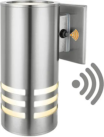 Outdoor Wall Lights, Exterior Dusk to Dawn Sensor Wall Lanterns, Stainless Steel Front Door Lights with E26 Base Socket, Anti-Rust Waterproof Up Down Wall Mount Lights for Porch Patio Garage Doorway