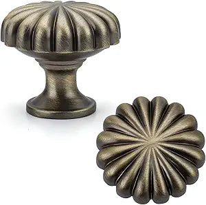 20 Pack Cabinet Knobs, Zinc Alloy Drawer Knobs Hardware for Kitchen Cabinets, Dresser and Wardrobe Doors Vintage Dresser Drawer Pulls Antique Brass