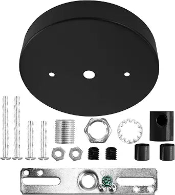 Sangle Sopffy Pendant Light Canopy Kit, 4.7 Inches Ceiling Lighting Canopy Kit with All Mounting Hardware Modern Chandelier Ceiling Plate Cover for Pendant Lighting Fixtures, Black (Black)