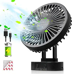 Small Fan Rechargeable,3 Speed Timable Cruise Fan with 90 Head Rotation,Portable Fans for Indoor,Outdoor,Travel,Office,Energy Efficient Ultra Usage Time Quiet Fans
